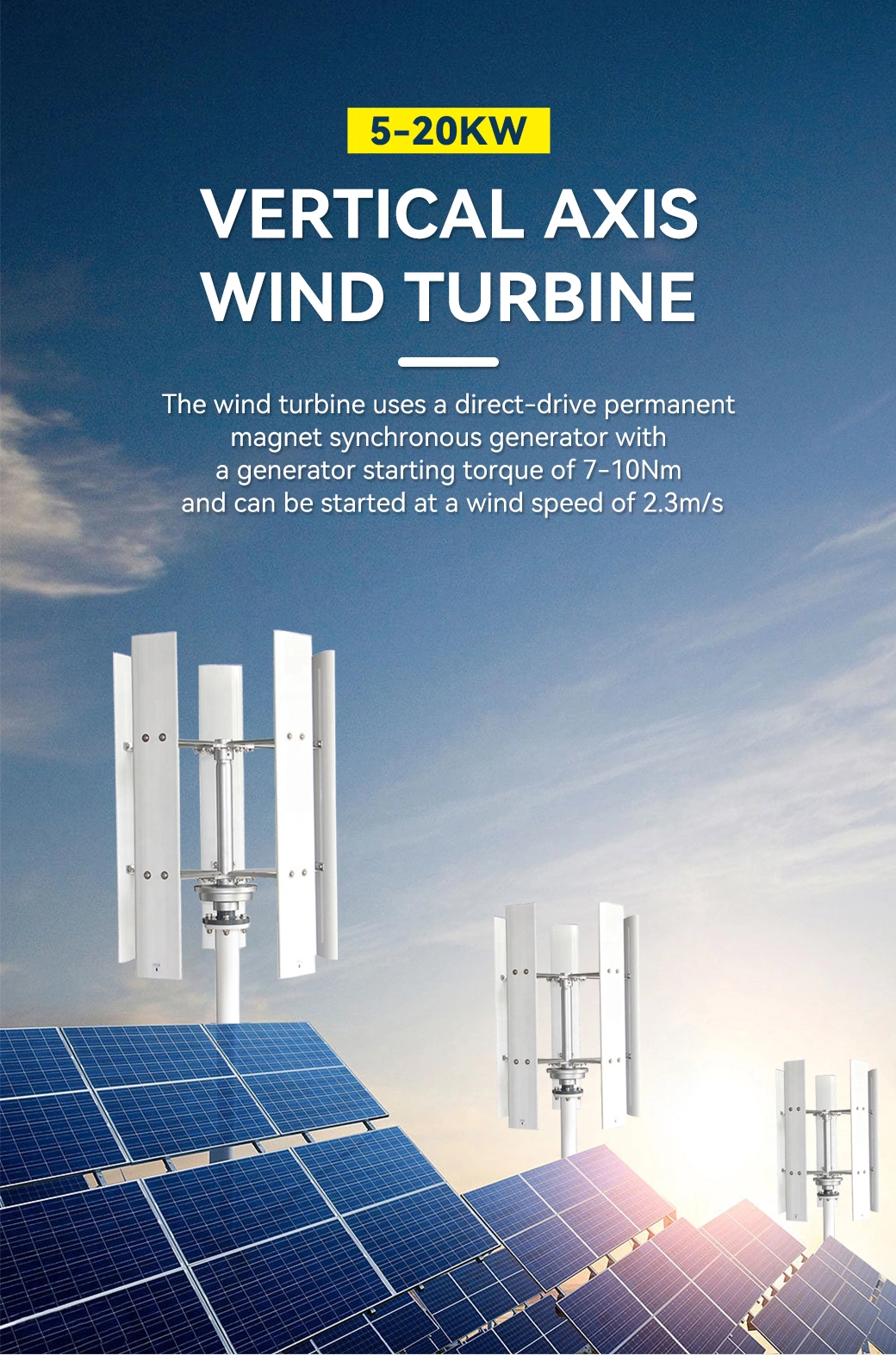 High Quality Wind Power 10kw 20kw Vertical-Axis Wind Turbine Generator Wholesale Price